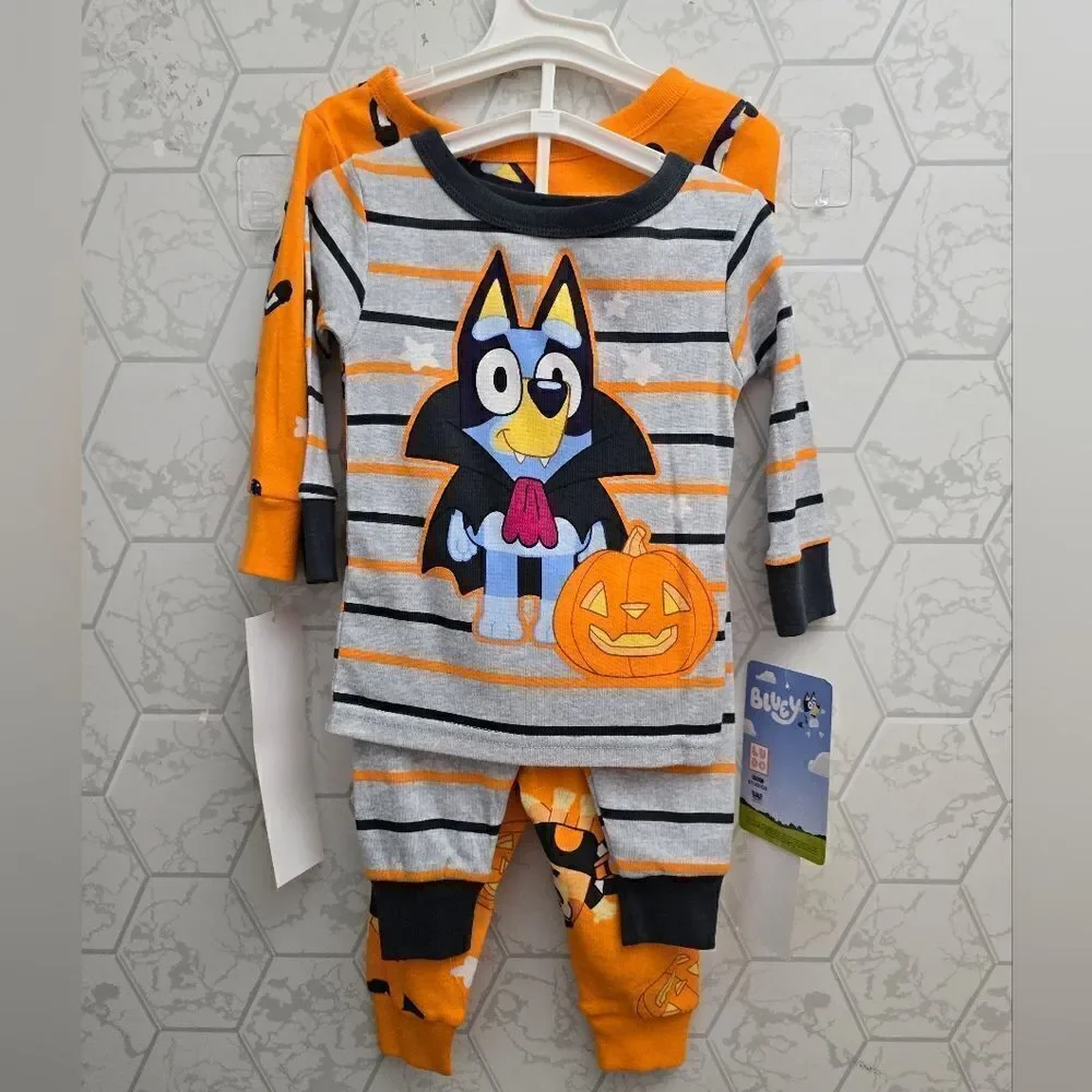 Bluey Halloween Pajamas Set Girl Boy Toddler Bingo Dog Disney Cotton